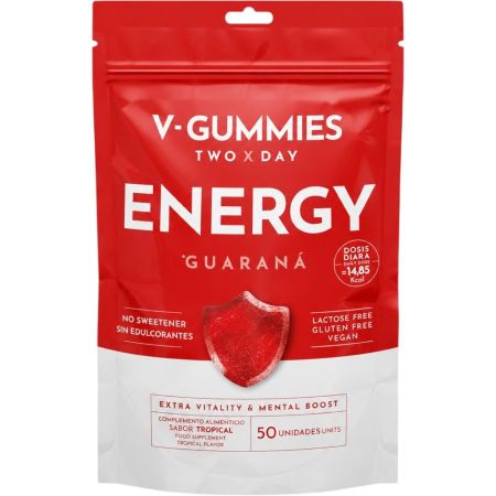 V-Gummies Energy Complemento Alimenticio Complemento alimenticio recarga la energía y renueva el cuerpo eliminando toxinas con sabor tropical