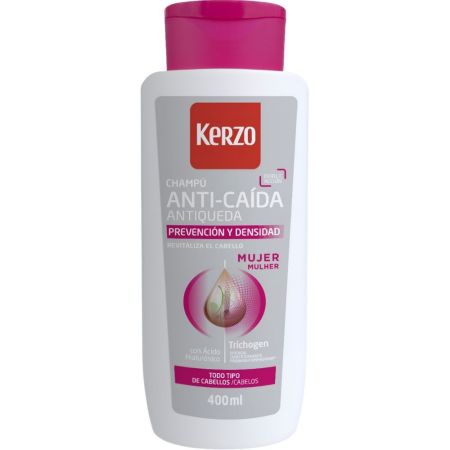 Kerzo Prevención Y Densidad Champú Anti-Caída Champú anticaída revitalizante estimula el crecimiento especial para mujeres y para todo tipo de cabellos 400 ml