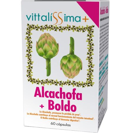 Vittalissima Alcachofa+Boldo Complemento Alimenticio Complemento alimenticio favorece el bienestar digestivo y apoya el control del peso de forma natural 60 uds