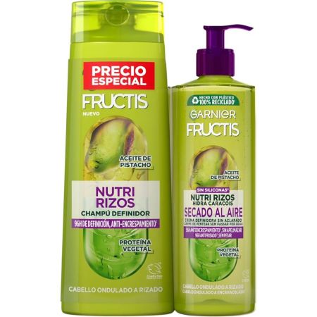 Fructis Nutri Rizos Pack Precio Especial Set capilar para rizos definidos y con movimiento con aceite de pistacho para cabello rizado