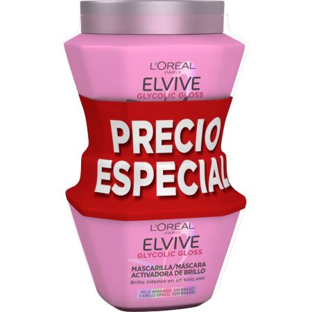 Elvive Glycolic Gloss Mascarilla Brillo Duplo Precio Especial Mascarilla capilar hidratante ofrece suavidad y brillo con efecto espejo hasta 72 horas para cabello apagado o sin brillo 2x310 ml