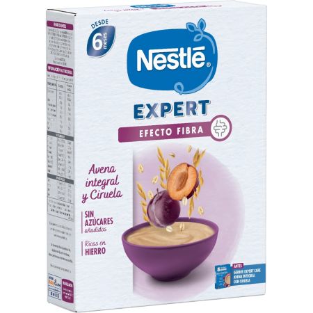 Nestle Papilla Expert Efecto Fibra Avena Integral Y Ciruela Papilla en polvo sin azúcares añadidos y rica en fibra se adapta a determinadas necesidades a partir de 6 meses 250 gr