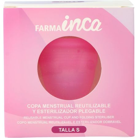 Inca Copa Menstrual Con Esterilizador Talla S Copa menstrual reutilizable hasta 12 horas de protección sin olores