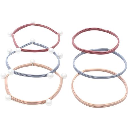 Inca Elásticos Finos Con Perlas Gomas para el cabello finas con perlas para decorar tu cabello y adaptarlo a tu estilo 6 uds