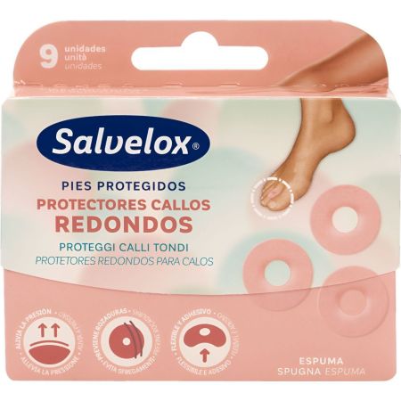 Salvelox Redondos Protectores Callos Protectores redondos de espuma para callos alivian instantáneamente el dolor 9 uds