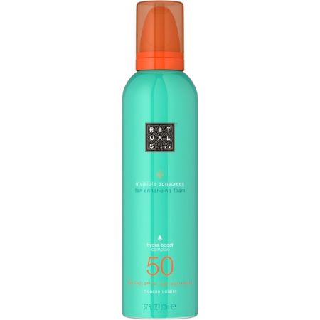Rituals The Ritual Of Karma Tan Enhancing Foam Spf 50 Protector solar protección invisible de amplio espectro hidrata y nutre 200 ml
