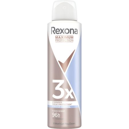 Rexona Maximum Protection Stronger Sweat Desodorante Spray Desodorante antitranspirante actua contra el mal olor ofreciendo 96 horas de máxima protección 150 ml