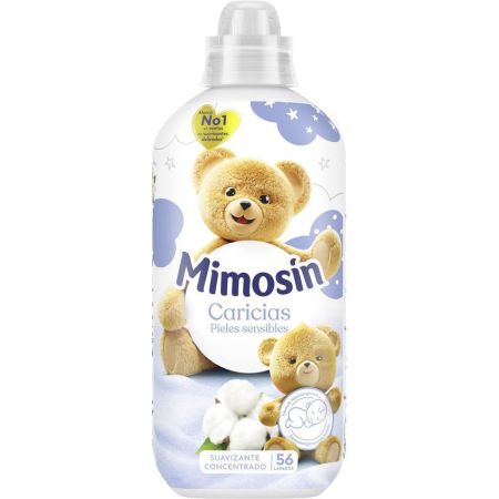 Mimosin Caricias Pieles Sensibles Suavizante Concentrado Suavizante concentrado con fórmula hipoalergénica ofrece acabado suave y delicado 56 lavados 952 ml