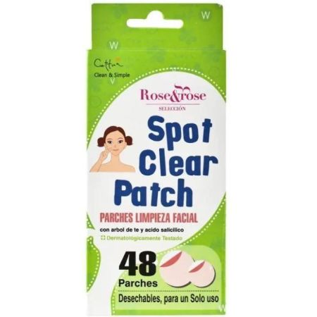 Rose&Rose Spot Clear Patch Parches Limpieza Facial Parches de limpieza facial con arbol de té y ácido salicílico 48 uds