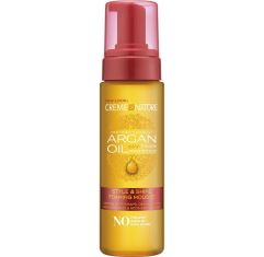 Imagen de Creme Of Nature Argan Oil Style & Shine Foaming Mousse Espuma fijadora nutre hidrata y realza el brillo evitando el encrespamiento con aceite de argán 207 ml