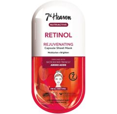 Imagen de 7th Heaven Retinol Rejuvenating Capsule Sheet Mask Mascarilla vegana de tela hidrata suaviza y rejuvenece ofreciendo brillo fresco y saludable
