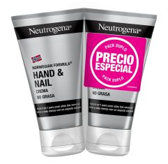 Imagen de Neutrogena Hand & Nail Crema De Manos Y Uñas Precio Especial Crema de manos y uñas de absorción rápida no grasa hidrata suaviza y protege de grietas hasta 24 horas 2x75 ml