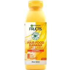 Imagen de Fructis Hair Food Banana Champú Champú vegano ultranutritivo limpia y nutre sin apelmazar para cabello seco 350 ml