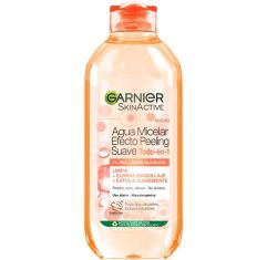 Imagen de Garnier Skin Active Agua Micelar Efecto Peeling Suave Todo-En-1 Agua micelar limpia tonifica y desmaquilla exfoliando suavemente para una limpieza completa 400 ml