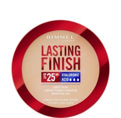 Imagen de Rimmel London Lasting Finish Compact Powder Foundation Base de maquillaje en polvo absorben exceso de grasa y cubren imperfecciones para acabado mate y suave hasta 25 horas