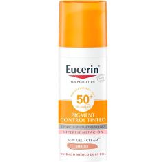 Imagen de Eucerin Pigment Control Sun Gel-Cream Medio Spf 50+ Protector solar facial previene y reduce eficazmente la hiperpigmentación 50 ml