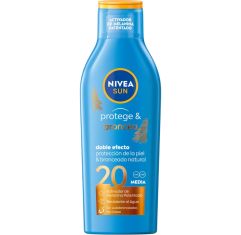 Imagen de Nivea Sun Protege & Broncea Spf 20 Leche solar corporal de doble efecto estimula el bronceado natural de la piel 200 ml