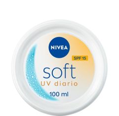 Nivea Soft Uv Diario Cream Spf 15 Crema hidratante intensiva para rostro cuerpo y manos de textura ligera y no grasa hasta 48 horas 100 ml