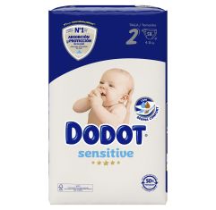 Imagen de Dodot Pañales Sensitive 4-8 Kg Talla 2 Pañal para recién nacido ofrece máxima protección y absorción 58 uds