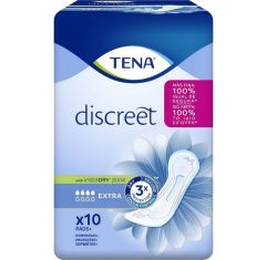 Imagen de Tena Discreet Extra Compresas Compresas absorbentes ofrece triple protección contra fugas humedad y olores 10 uds