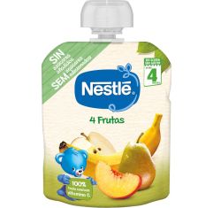Imagen de Nestle Bolsita 4 Frutas Bolsita de fruta 100% natural con vitamina c a partir de 6 meses 90 gr