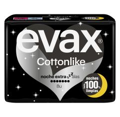Imagen de Evax Cottonlike Noche Extra Alas Compresas Compresas de noche extra con alas