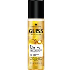 Imagen de Gliss Oil Nutritive Spray Conditioner Acondicionador sin aclarado repara refuerza y rellena con aceite de argán para cabello castigado 200 ml