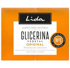Imagen de Lida Glicerina Vegetal Original Jabón 100% Natural Duplo Jabón de manos hidrata y limpia 2x125 gr