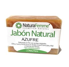 Imagen de Naturafemme Azufre Jabón Natural Jabón de manos en pastilla sin conservantes recupera y calma pieles más castigas y dañadas 100 gr