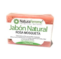 Imagen de Naturafemme Rosa Mosqueta Jabón Natural Jabón de manos en pastilla sin conservantes recupera y calma pieles más castigas y dañadas 100 gr