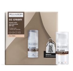 Imagen de Bella Aurora Cc Cream Toque De Color Anti-Manchas Spf 50+ + Bolsa Gratis Pack regalo solar facial e hidratante con color antimanchas