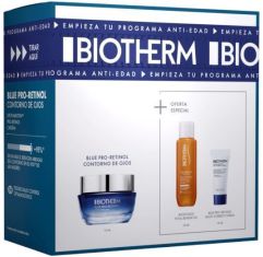 Imagen de Biotherm Blue Pro-Retinol Eye Cream Estuche Contorno de ojos antiarrugas y antifatiga de rápida absorción piel más joven 15 ml