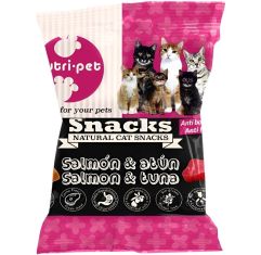 Imagen de Nutri-Pet Snacks Natural Cat Snacks Salmón & Atún Snacks para gatos recompensa saludable 50 gr