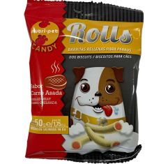 Nutri-Pet Rolls Barritas Rellenas Para Perros Carne Asada Barritas rellenas para perros recompensa saludable 50 gr