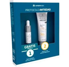 Imagen de Heliocare 360º Age Active Fluid Protector Solar Spf 50+Sérum Gratis Pack ahorro de protección solar resistente al agua y ultraligero previene y corrige signos del fotoenvejecimiento