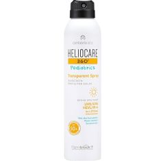 Heliocare 360º Pediatrics Transparent Spray Protector Solar Spf 50+ Spray solar infantil resistente al agua y a la arena ofrece acabado invisible y rápida absorción 200 ml