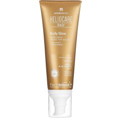 Heliocare 360º Body Glow Protector Solar Spf 50+ Protector solar corporal previene el daño solar y los signos de envejecimiento con acabado dorado brillante 100 ml
