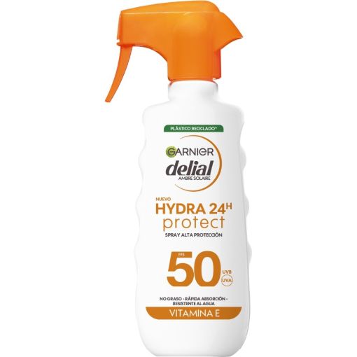Delial Hydra 24h Protect Spray Protector Rostro Y Cuerpo Spf 50 Leche solar resistente al agua de rápida absorción piel protegida hidratada y suave