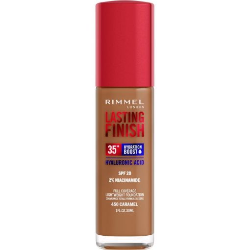 Rimmel London Lasting Finish Hyaluron Acid Spf 20 Base de maquillaje de m&aacute;xima duraci&oacute;n con &aacute;cido hialur&oacute;nico 35 horas de duraci&oacute;n