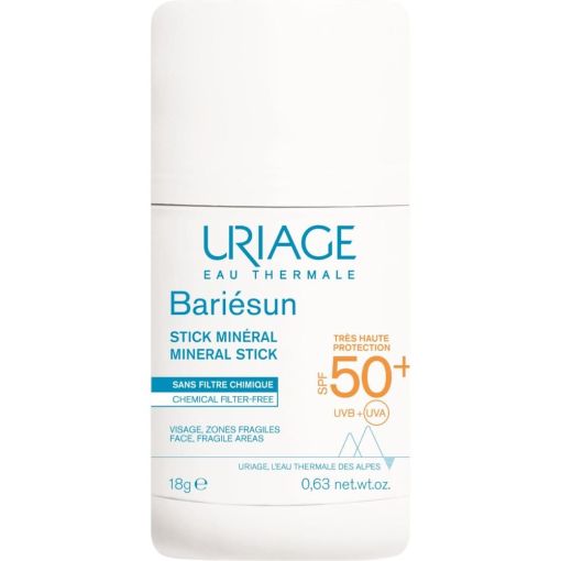 Uriage Bariésun Stick Minéral Spf 50+ Stick solar facial invisible de muy alta protección previene el daño celular evitando la sequedad de la piel 30 ml