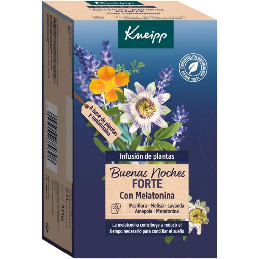 Kneipp Buenas Noches Forte Infusión De Plantas Infusión con melatonina reduce el tiempo necesario para conciliar el sueño 20 uds