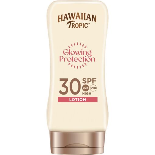 Hawaiian Tropic Glowing Protection Lotion Spf 30 Loci&oacute;n solar corporal resistente al agua de textura ultraligera y no grasa ofrece para una piel radiante