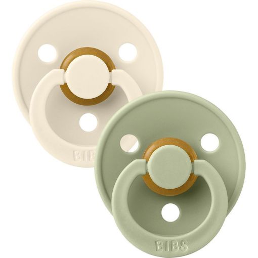 Bibs Chupete Colour Pacifier Tetina Redonda 0-6m Talla 1 Chupete de l&aacute;tex dise&ntilde;o fresco creativo y lindo 2 uds