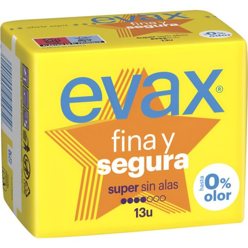 Evax Compresas Fina Y Segura Maxi Super Compresas super absorbentes para los días de flujo normal del periodo 13 uds