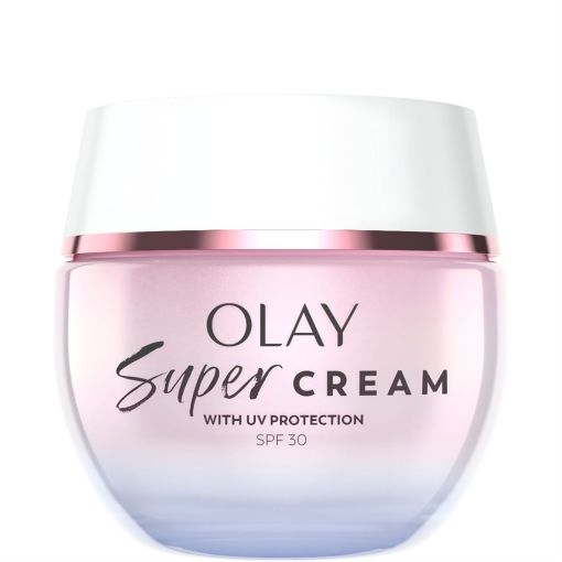 Olay Super Cream Spf 30 Crema hidratante luminosidad y protecci&oacute;n instant&aacute;nea ofrece el poder de cinco beneficios para la piel 50 ml