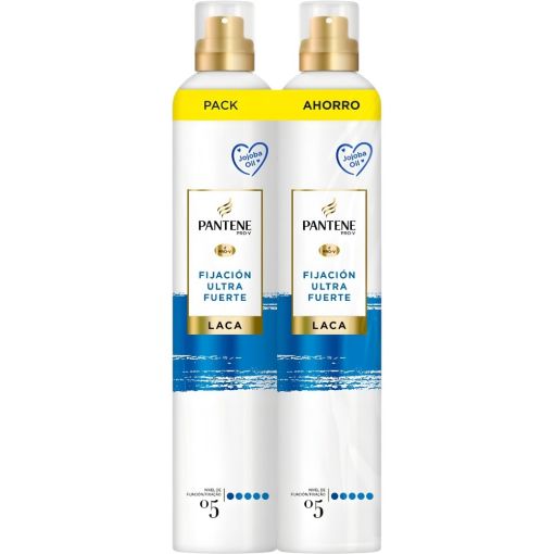 Pantene Pro-V Fijaci&oacute;n Ultra Fuerte Laca N&ordm;5 Duplo Pack Ahorro Laca fijadora antiencrespamiento protege de las agresiones diarias sin dejar sensaci&oacute;n grasa 2x370 ml