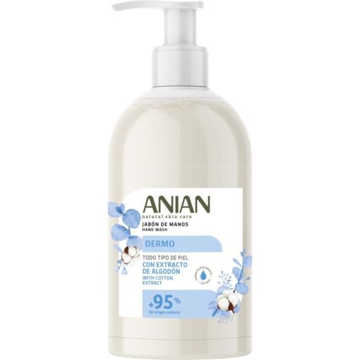 Anian Natural Skin Care Dermo Jabón De Manos Jabón de manos higienizante hidrata combatiendo suciedad y sequedad para proteger la dermis 500 ml