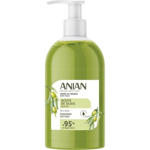 Anian Natural Skin Care Aceite De Oliva Jabón De Manos Jabón de manos higienizante hidrata combatiendo suciedad y sequedad para proteger la dermis 500 ml