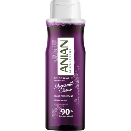 Anian Moussant Clásico Gel De Baño Gel de ducha limpia tu piel con ingredientes de origen nartural ofreciendo delicioso aroma tradicional 750 ml