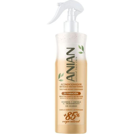 Anian Natural Hair Care Reparación Acondicionador Bifásico Acondicionador vegano instantáneo revitalizante nutritivo para cabello dañado 400 ml